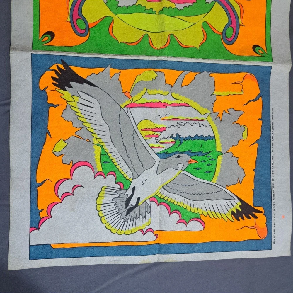 Set of 2‎ Line Prints 'Free Flight